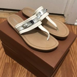 Coach White and Silver Sandals